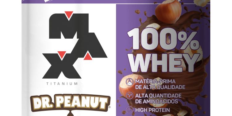 Whey 100% Whey Protein Dr. Peanut x Max Titanium Avelã 900g